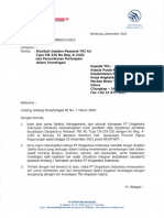 Surat PTDI Musibah Insiden Pesawat TNI AU CN-235 NO REG. A-2302 Dan Permohonan Partisipasi Dalam Investigasi