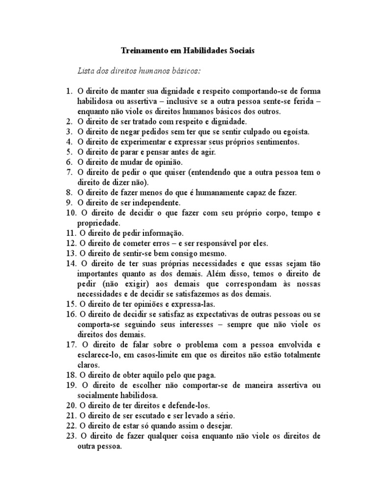 Lista de Habilidades