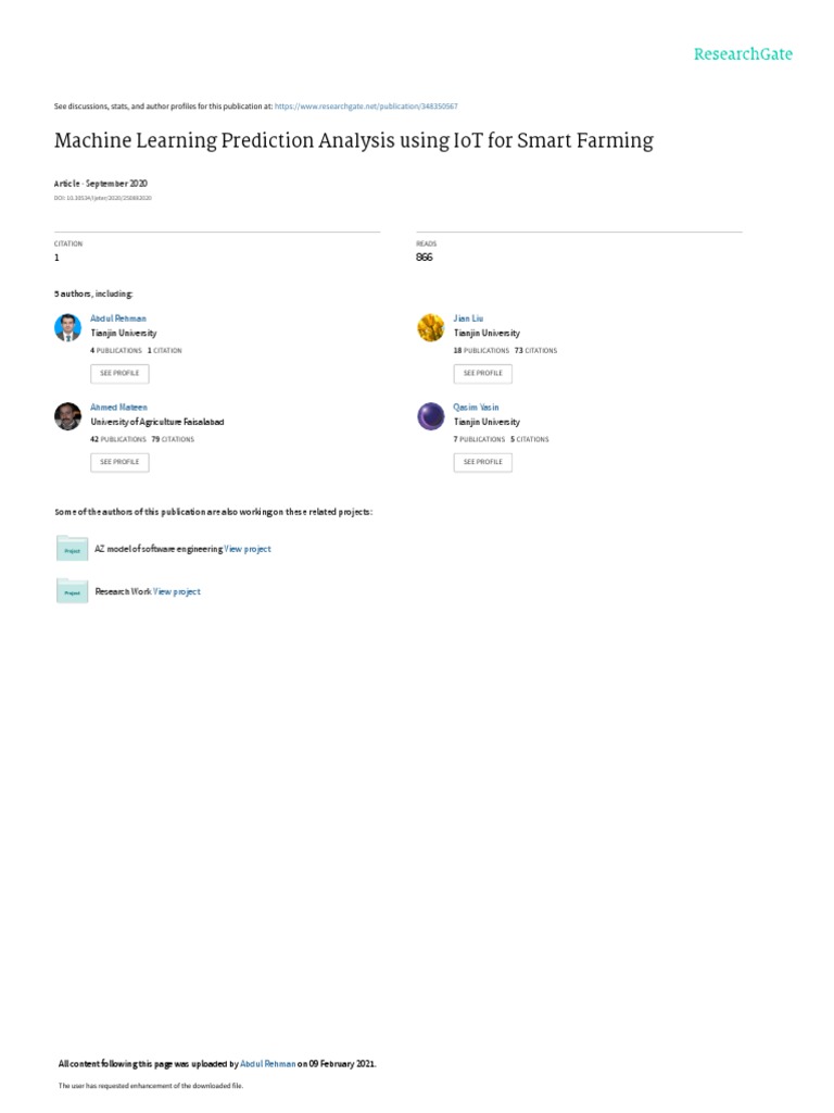 IoT and ML for Smart Farming Insights | PDF | Internet Of Things ...