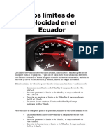 Los Límites de Velocidad en El Ecuador