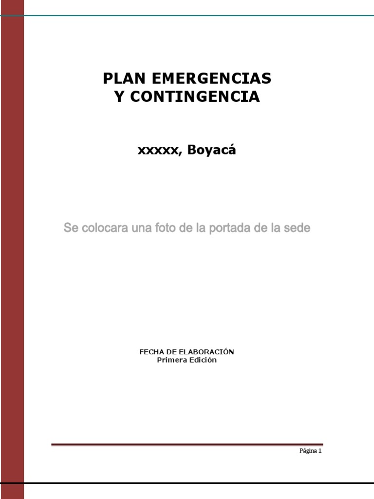 01 Plan de Emergencias y Contingencias A | PDF | Valores | Emergencia