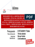 Cartel de Obra 7.20 M X 3.60 M Carretera Huancasancos