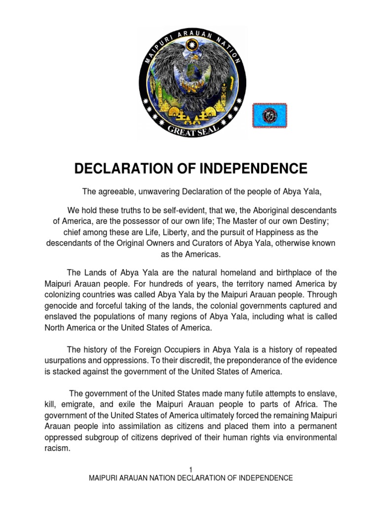 declaration of independence main goal