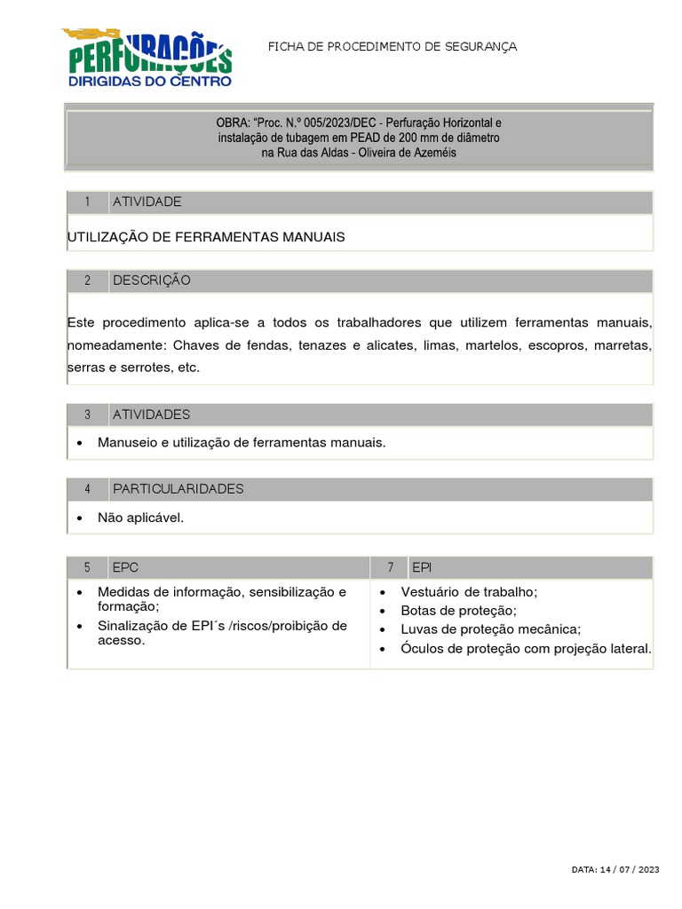 Segurança no Uso de Ferramentas Manuais | PDF