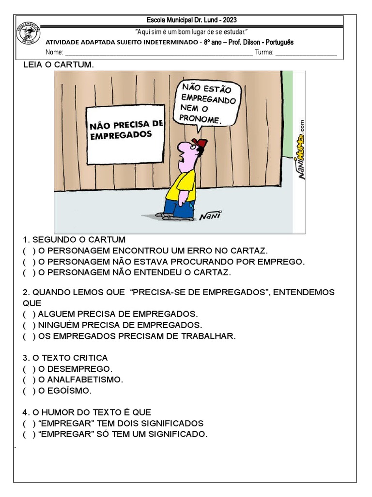 03 07 23 ATIV 8ANO Adapt AULA 2 | PDF | Carreira e Crescimento | Artes ...
