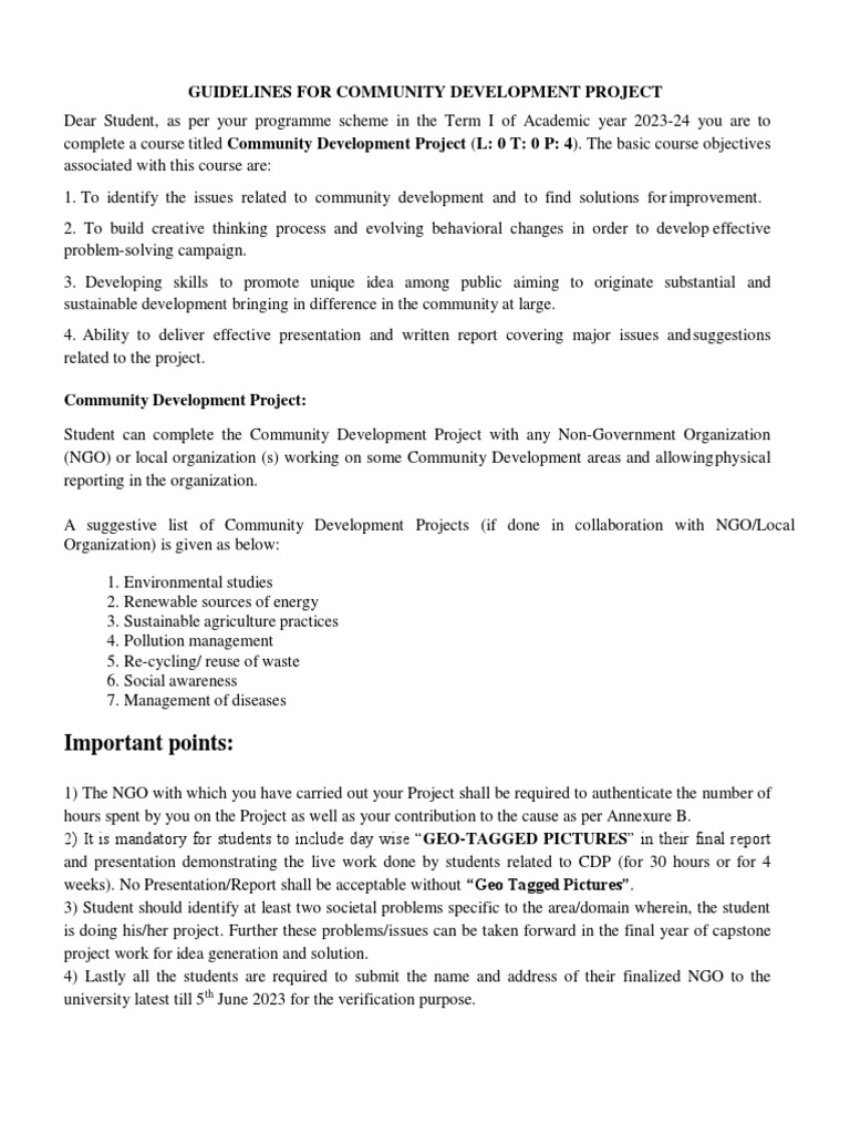 Community Development Project Guidelines | PDF | Sustainability | Non ...