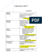 Evaluaciones Abril 2°