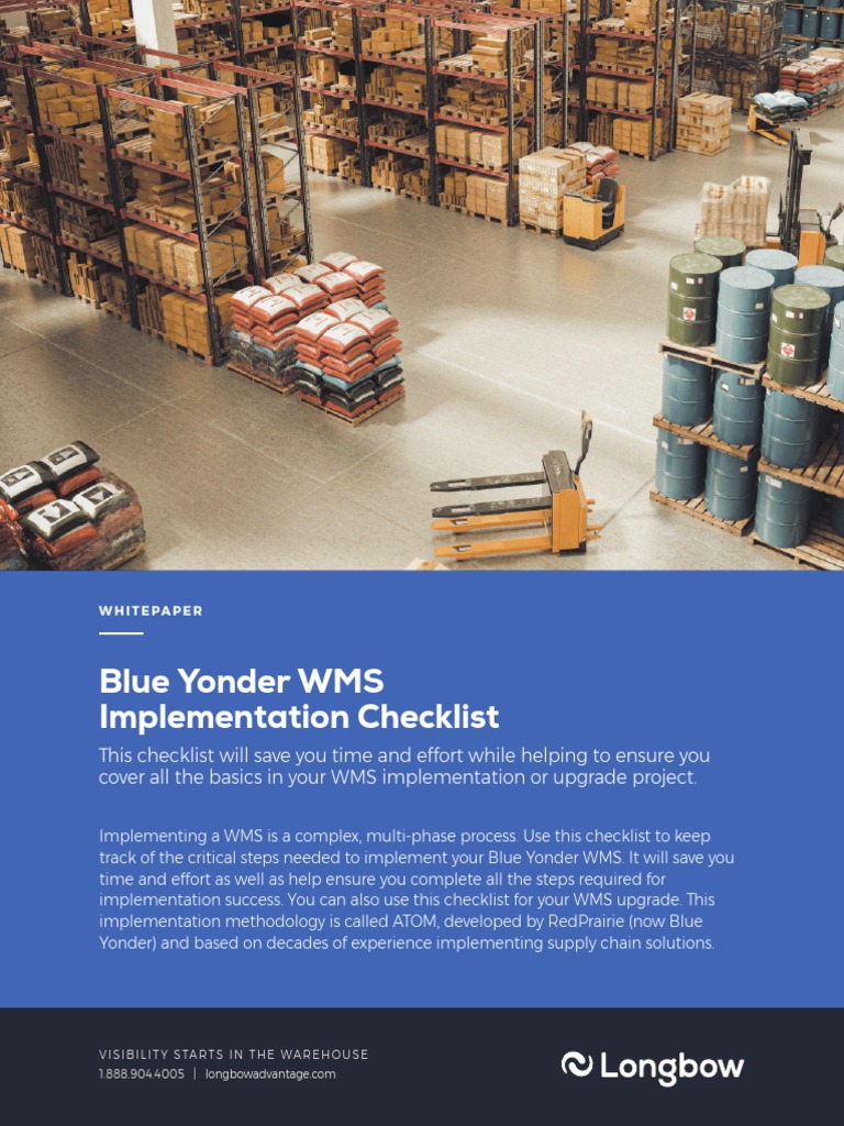 Blue yonder implementation checklist pdf implementation project