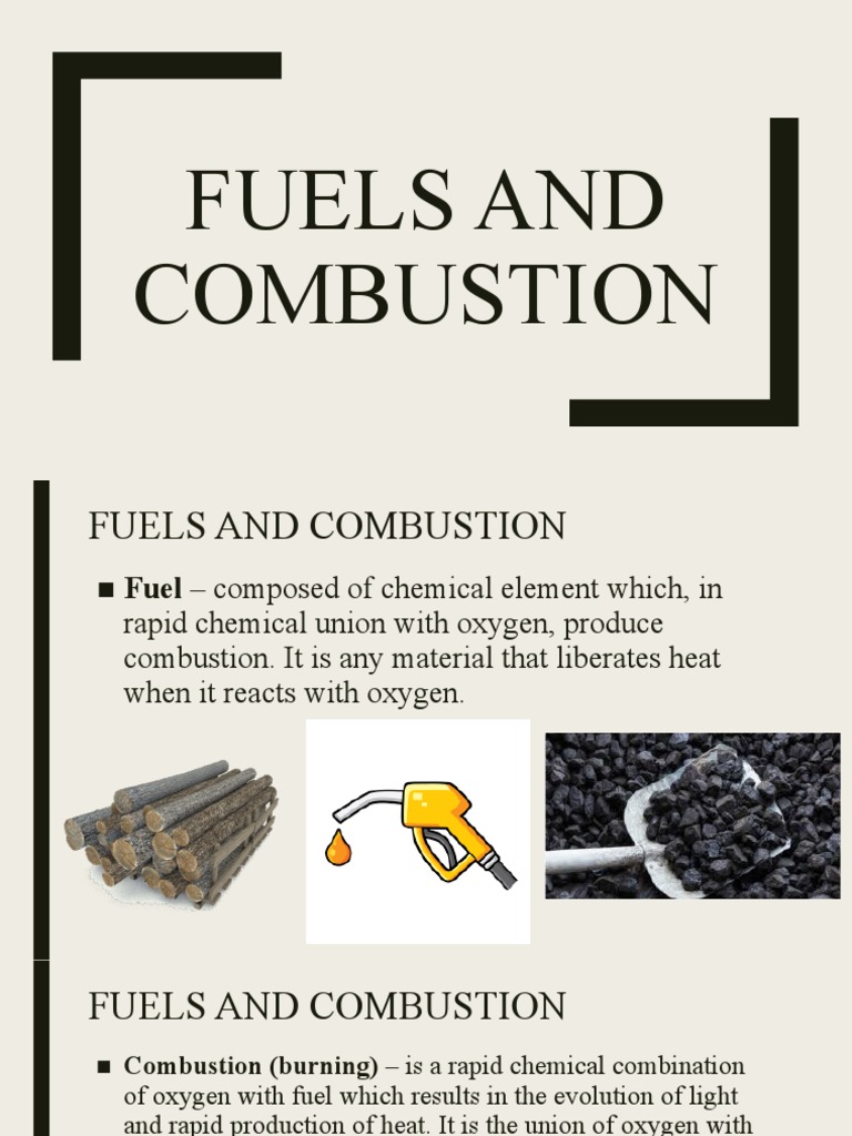Fuels and Combustion PDF Combustion Fuels