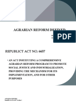 Agrarian Reform Defined: Espinosa, Ana Marie S. Social Studies 1A