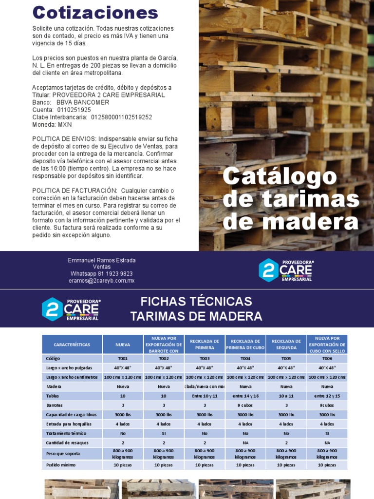 Ficha Técnica Tarimas 2care JERE PDF