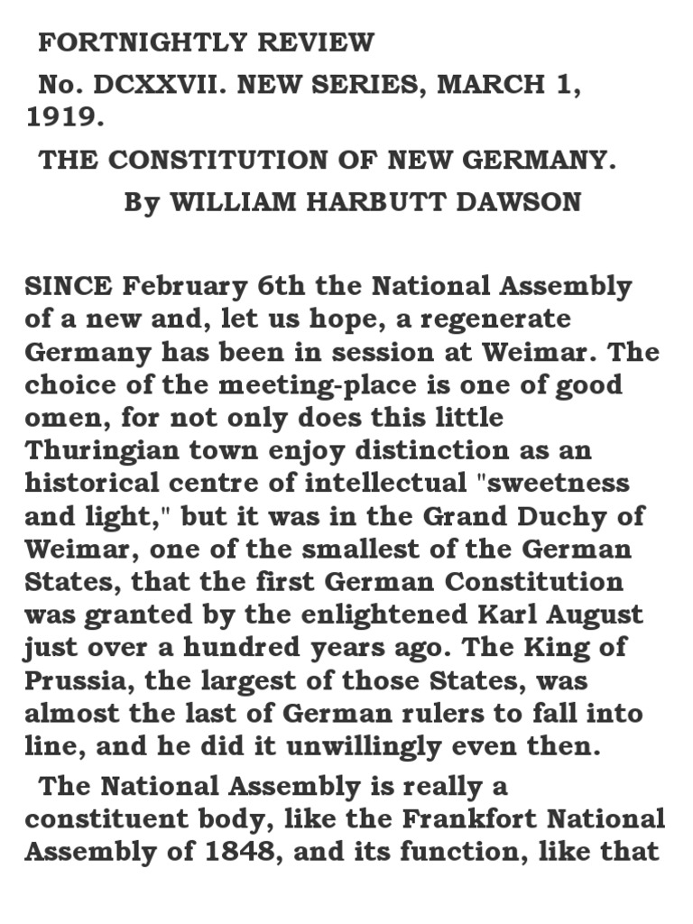 The Constitution of New Germany PDF German Empire Kingdom Of Prussia