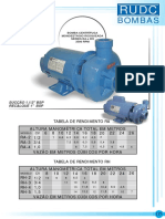 Bombas: Tabela de Rendimento Ra