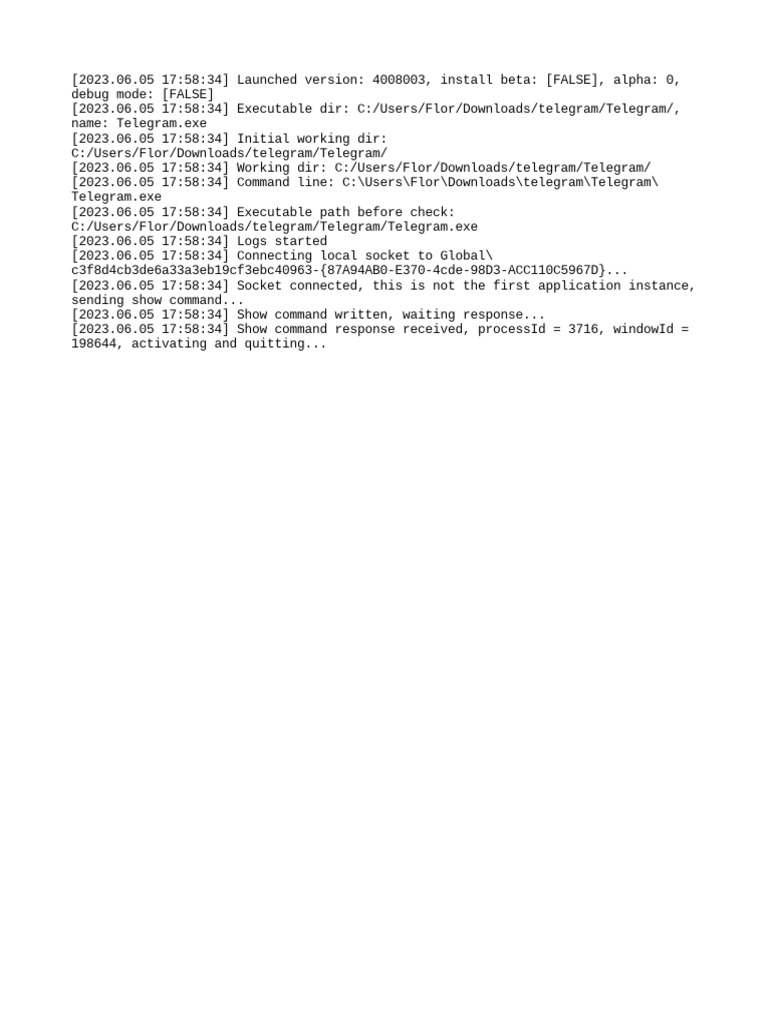Telegram Launch Log Details | PDF | Computers | Technology & Engineering