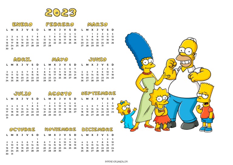 Calendario Simpsons 2023 PDF