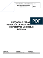 Protocolo para La Recepcion de Medicamentos DM e Insumos
