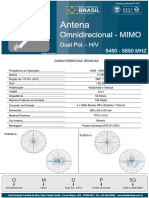 AntenaTelecomOmnidirecional MIMO DuplaPolarização HV 5450MHz-5850MHZ