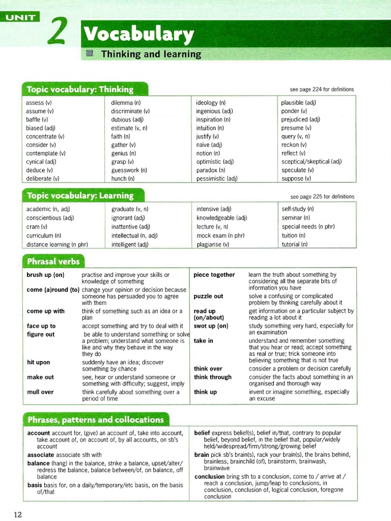 Destination.C1.and.C2 Grammar - And.vocabulary Pages Unit2 | PDF