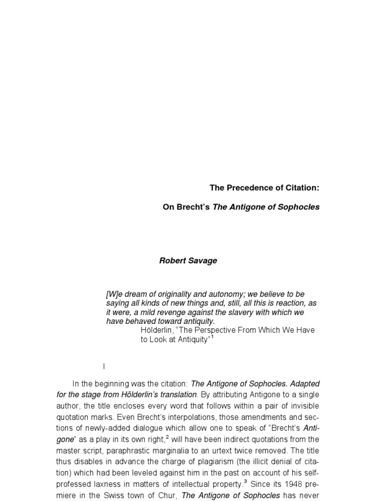 Antigone Essay Sophocles Science
