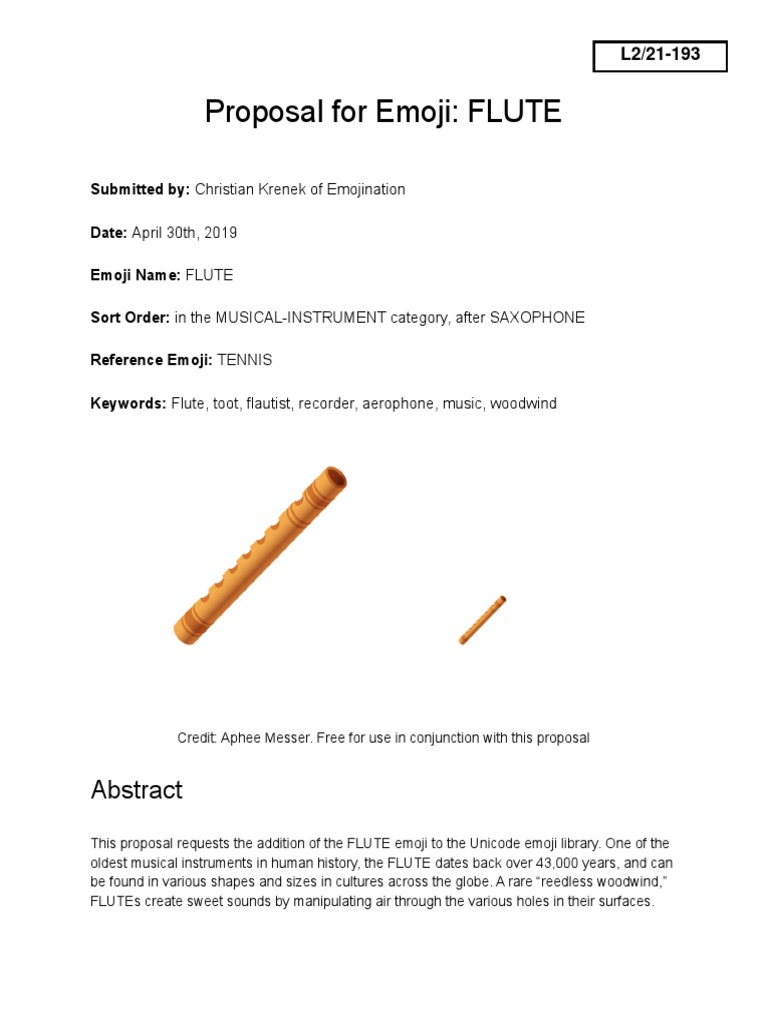 Flute Emoji PDF Flute Woodwind Instruments