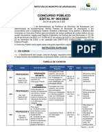 Concurso Público EDITAL #003/2023: Prefeitura Do Município de Araraquara