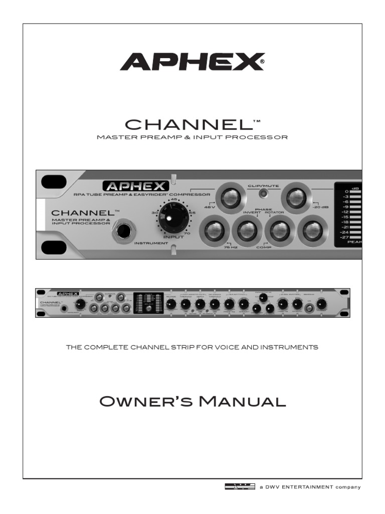 Aphex Channel OM | PDF | Microphone | Power Supply