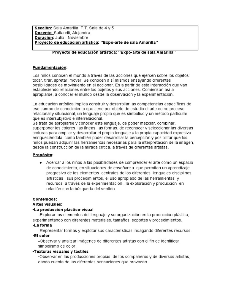Proyecto de Arte | PDF | Educación en artes visuales | Color