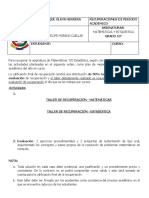 Plan de Mejoramiento Matemáticas y Estadistica 10° Periodo 3 - Ie Enrique Olaya Herrera