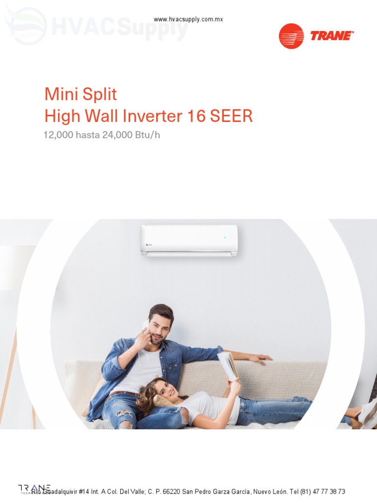 Mini Split Trane Inverter 16 SEER 24000 BTU | PDF | Ciencias fisicas