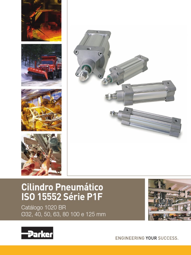 (1020 BR - 20-09) Cilindro Pneumático ISO 15552 Série P1F | PDF ...
