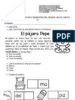 Evaluación Del Segundo Trimestre Del Primer Grado Grupo