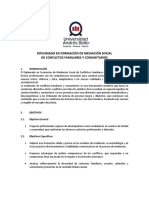 Diplomado en Formaciã - N de Mediaciã - N Social de Conflictos Familiares y Comunitarios