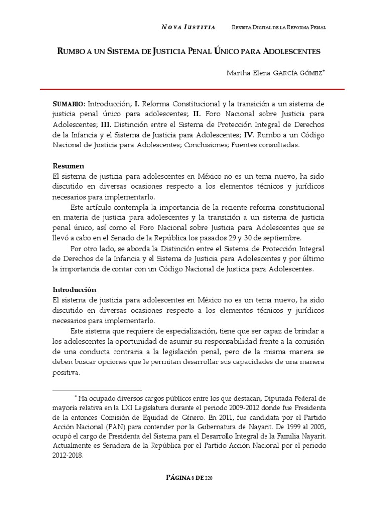 Rumbo A Un Sistema de Justicia Penal Único para Adolescentes | PDF ...