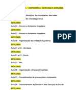 Biossegurança - Cronograma - Noturno 2023.2