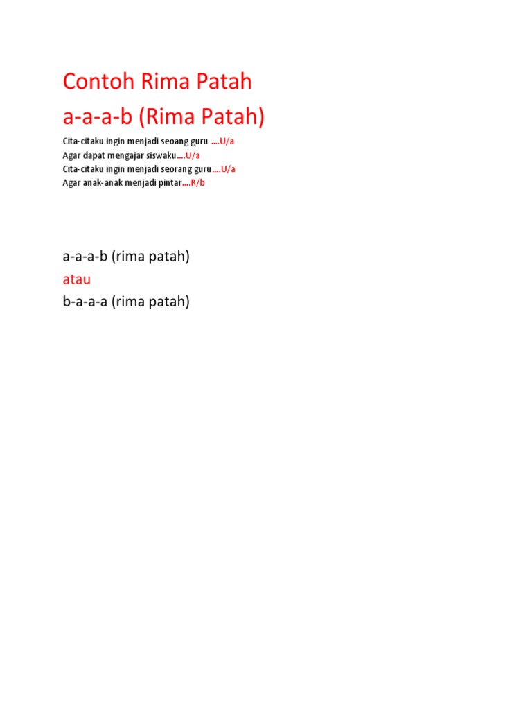 Contoh Rima Patah | PDF