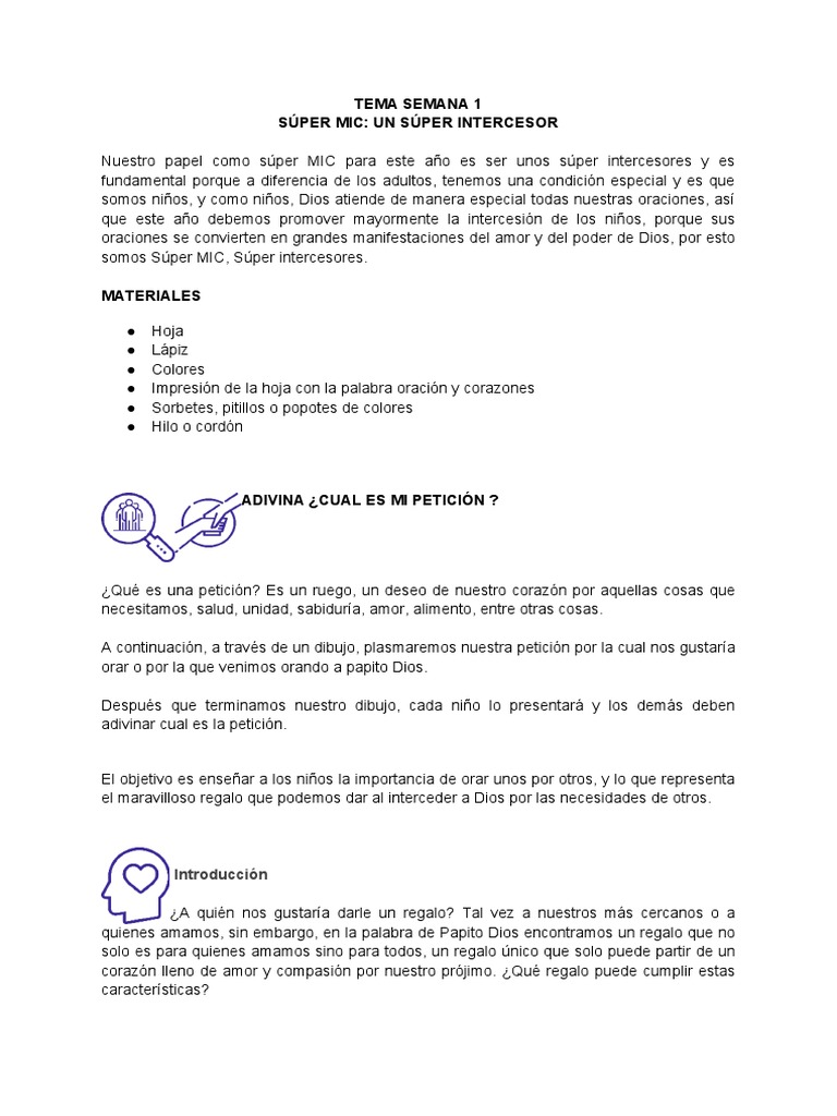 Oración Infantil: Súper Intercesores | PDF | Oración | Intercesión