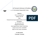 Grupo E Resumen de Areas de Procesamiento de Frutas en La Planta Agroindustrial.