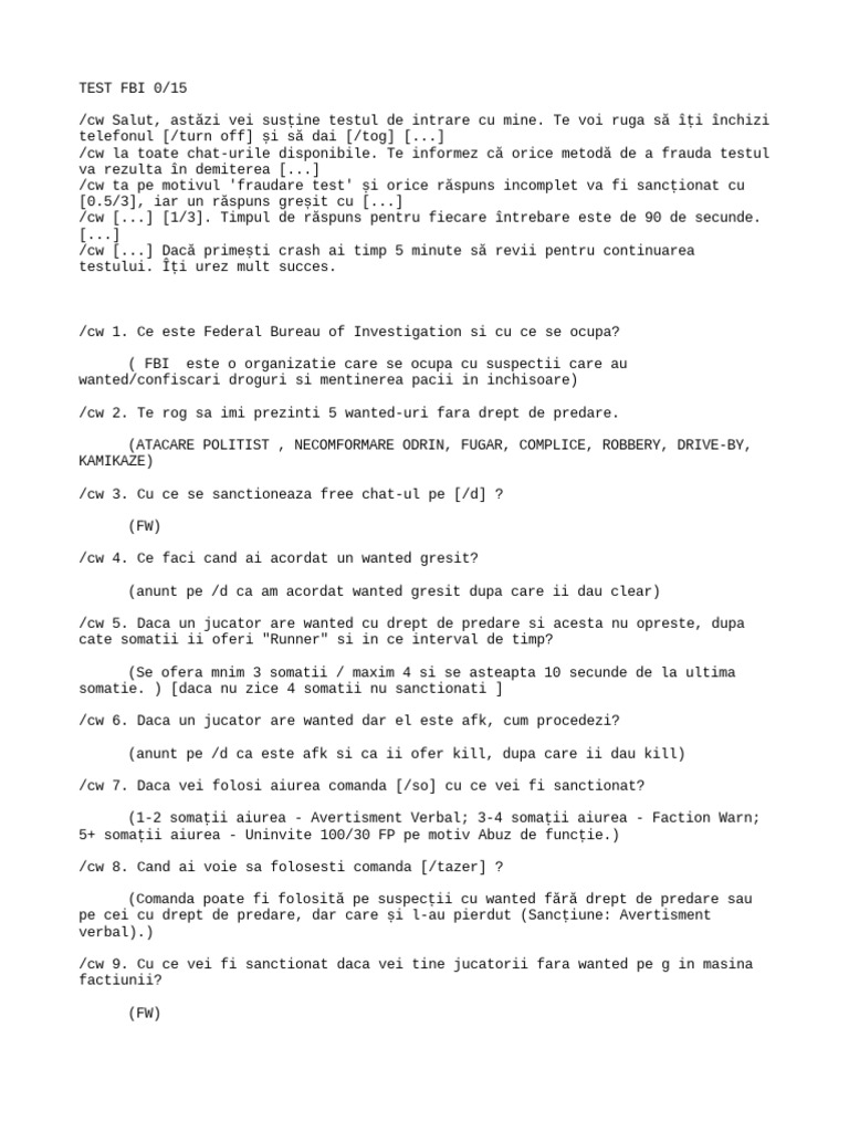 Test Tester Fbi | PDF