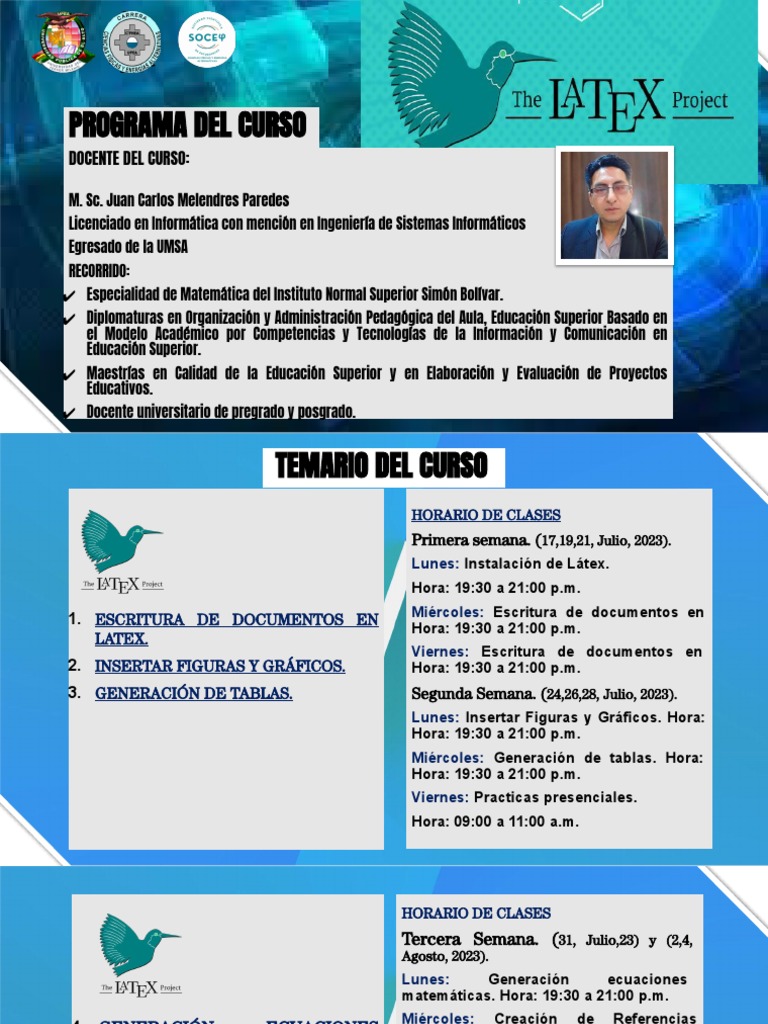 Programa Curso Latex | PDF | Educación más alta | Maestros