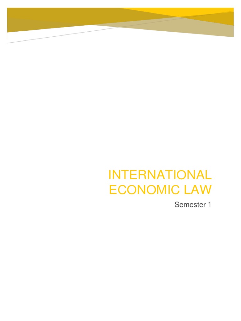 International Economic Law Notes | PDF | World Trade Organization ...