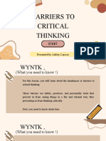 Barriers To Critical Thinking
