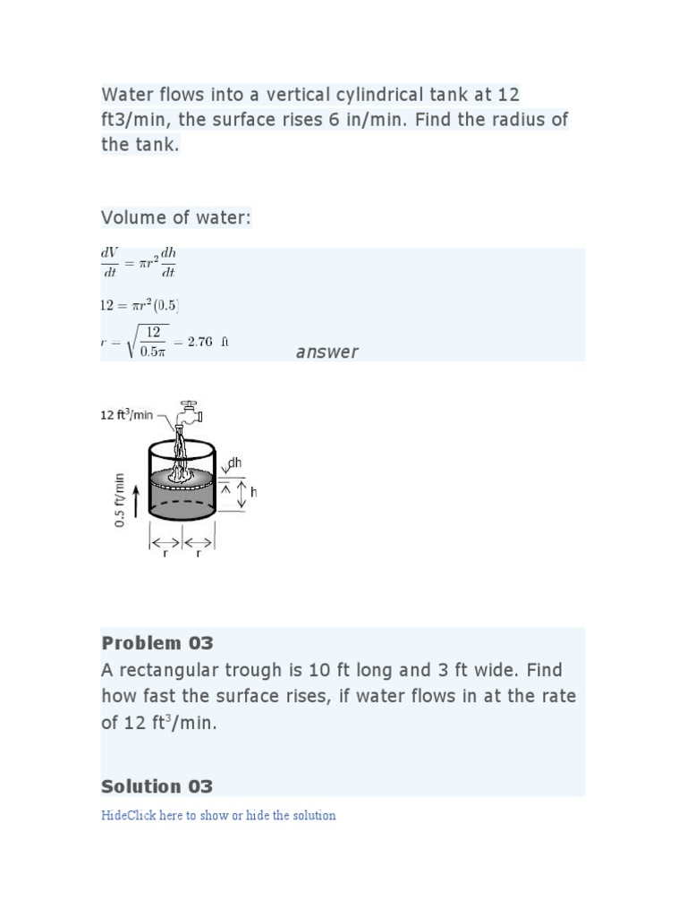 Related Rates and Time Rate Problems | PDF | Triangle