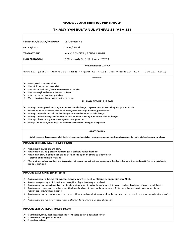 Sentra Persiapan Pdf