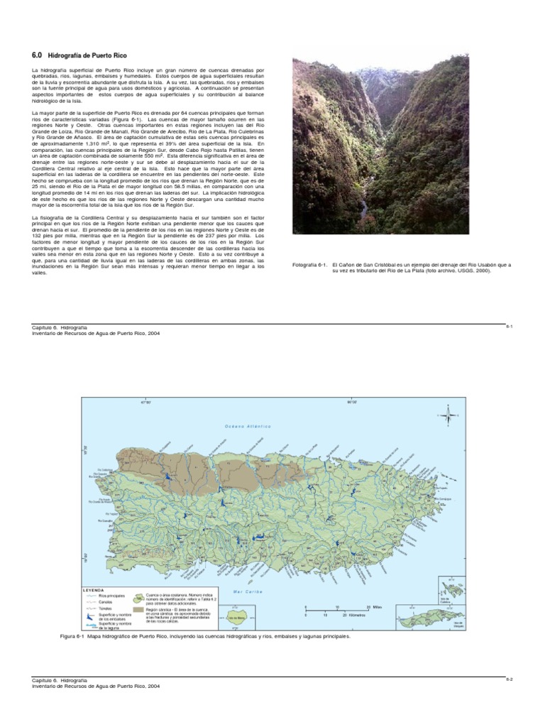 Hidrografía de Puerto Rico: Cuencas y Ríos | PDF | Río | Cuenca de drenaje
