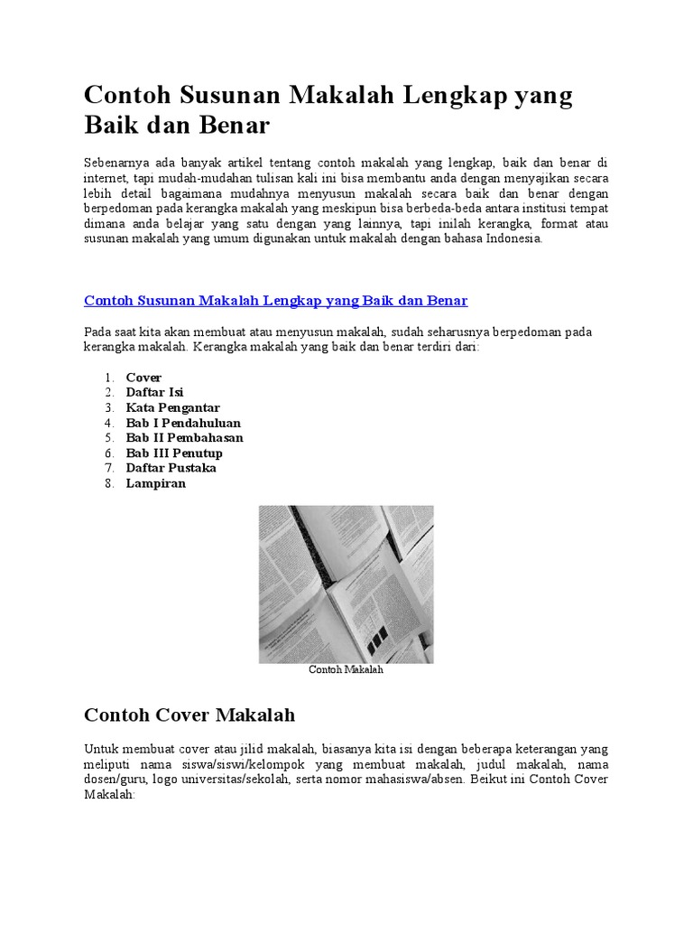 Contoh Susunan Makalah Lengkap Yang Baik Dan Benar | PDF | Seni ...
