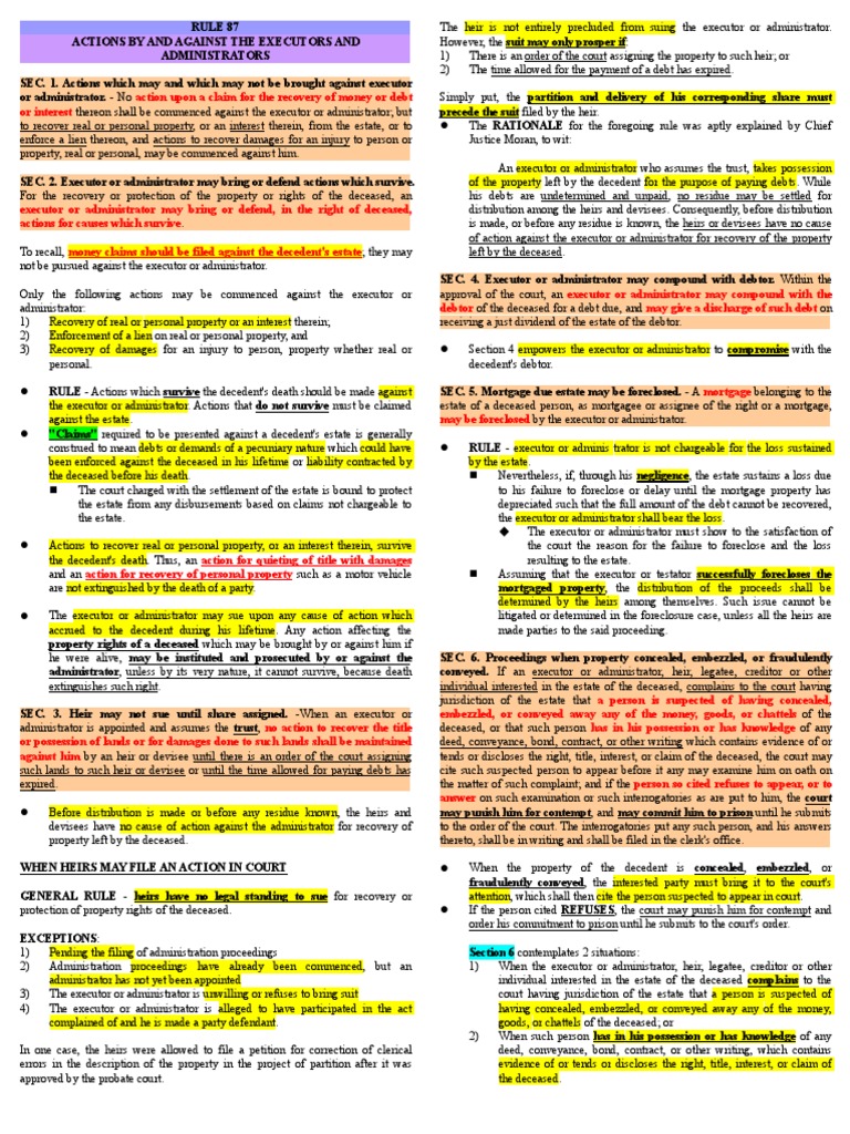 Rule 87 91 download free pdf will and testament mortgage law