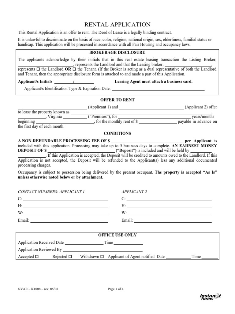 Bank Account Number On Rental Application