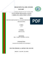 Bailón J. Métodos Histológicos, Análisis Microscópico. Tipos de Microscopios.