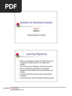 Statistics For Business Analysis: Learning Objectives