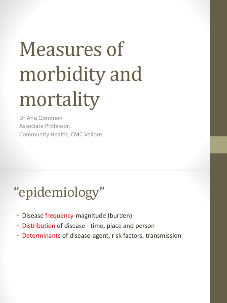Measures of Morbidity PDF Incidence (Epidemiology) Level Of